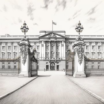 Buckingham Palace London zwart-wit van TheXclusive Art