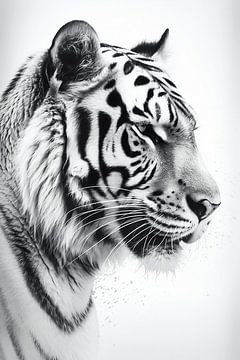 Tigre monochrome sur Uncoloredx12