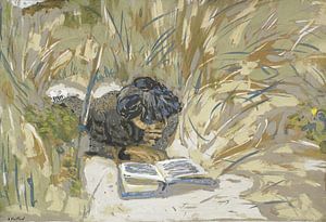 Lezende vrouw in het riet, St Jacut-de-la-mer, Edouard Vuillard