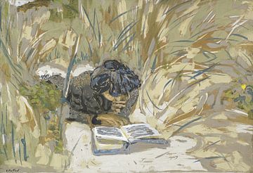 Femme lisant dans les roseaux, St Jacut-de-la-mer, Edouard Vuillard