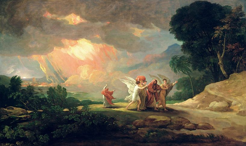 Benjamin West,Lot op de vlucht uit Sodom van finemasterpiece