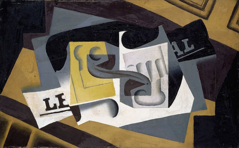 Glass and Newspaper, Juan Gris by Masterful Masters