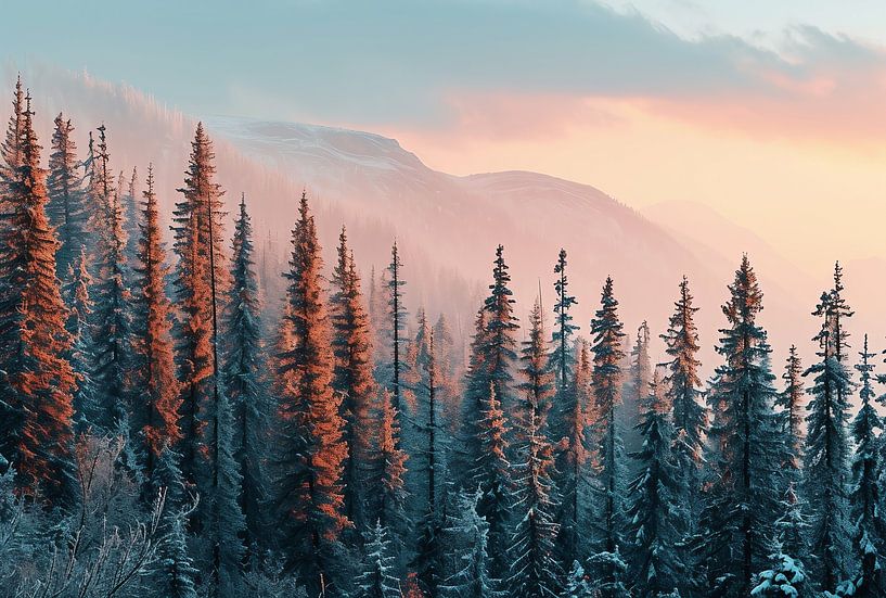 Winterlandschap van fernlichtsicht