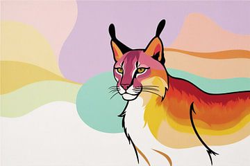 Kleurrijke lynx illustratie van Imperial Art House