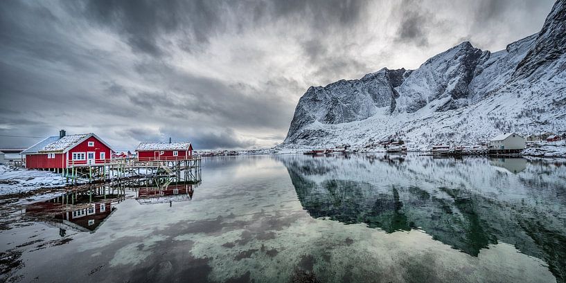 Paysage d'hiver avec fjord en Norvège par Chris Stenger