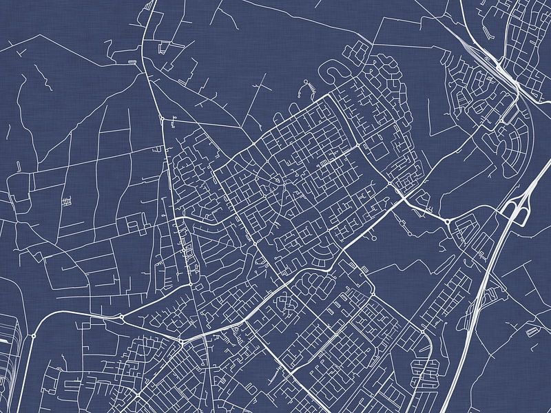Map of Heemskerk in Royal Blue by De Kaartenwinkel