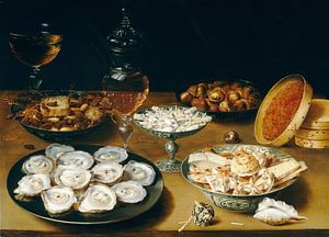 Stillleben mit Austern, Obst und Wein, Osias Beert - ca. 1620