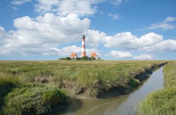 Leuchtturm in Westerhever,Nordfriesland von Peter Eckert
