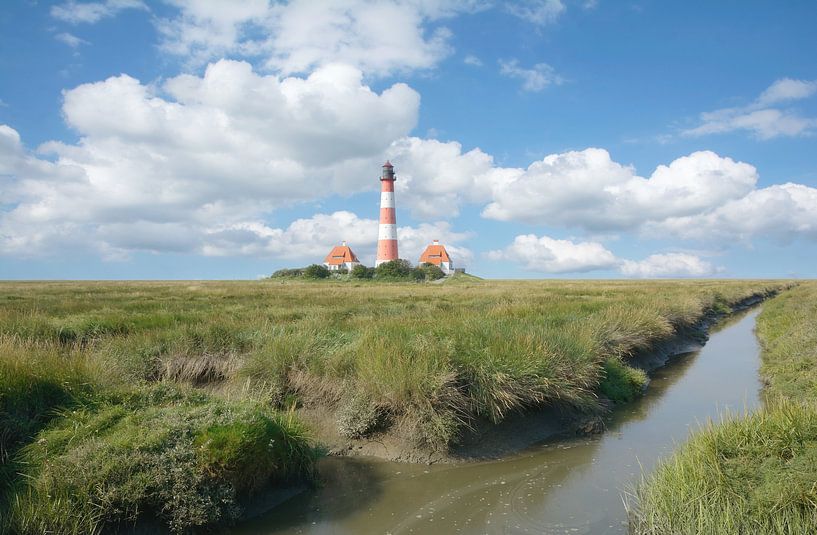 Leuchtturm in Westerhever,Nordfriesland von Peter Eckert