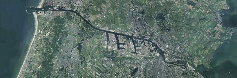 Panoramic aerial view of the North Sea Canal by Maps Are Art