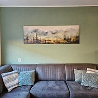 Klantfoto: Misty Forest van Whale & Sons, op canvas