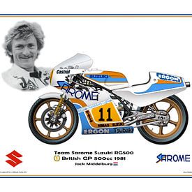 1981 Grand Prix Britannique 500cc Suzuki RG500 #11 Jack Middelburg par Guy Golsteyn sur Adam's World