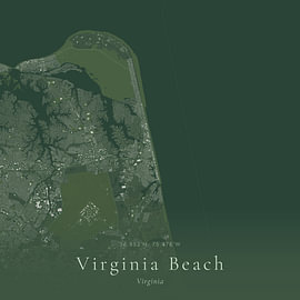 Vintage map of Virginia Beach, United States by Prints of Place