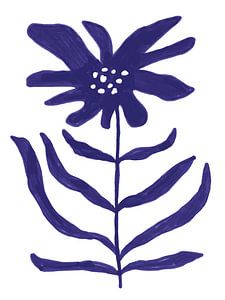 Böhmische Blume in Marineblau