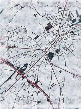 Kaart van Bastogne in de stijl 'White Winter' van Maporia