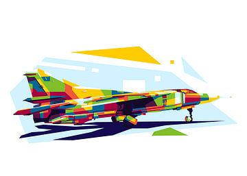 MiG-23 in WPAP Illustratie van Lintang Wicaksono