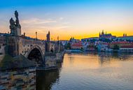 Coucher de soleil - Charlesbridge, Prague par Jelmer van Koert Aperçu