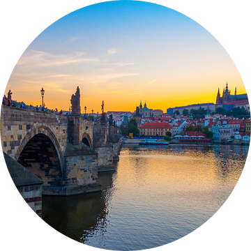 Zonsondergang - Praag van Jelmer van Koert