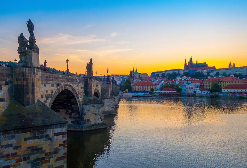 Coucher de soleil - Charlesbridge, Prague par Jelmer van Koert