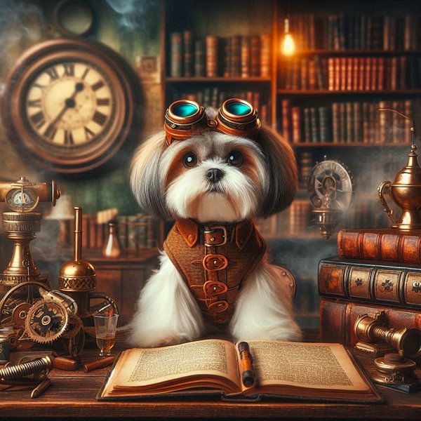 chien lit un livre par Bernhard Karssies