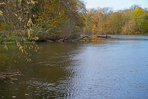 Herfst aan de Saale in Halle Saale in Duitsland