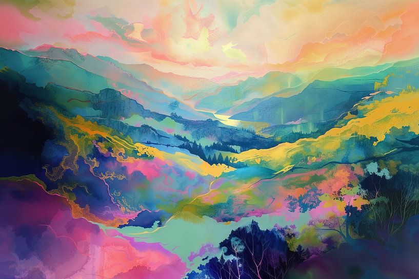 Peinture de paysage au néon par Caprices d'Art