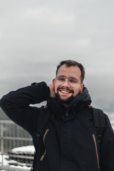 Winter Joy: A Moment of Relaxation and Laughter in the Cold by Melvin Meijer