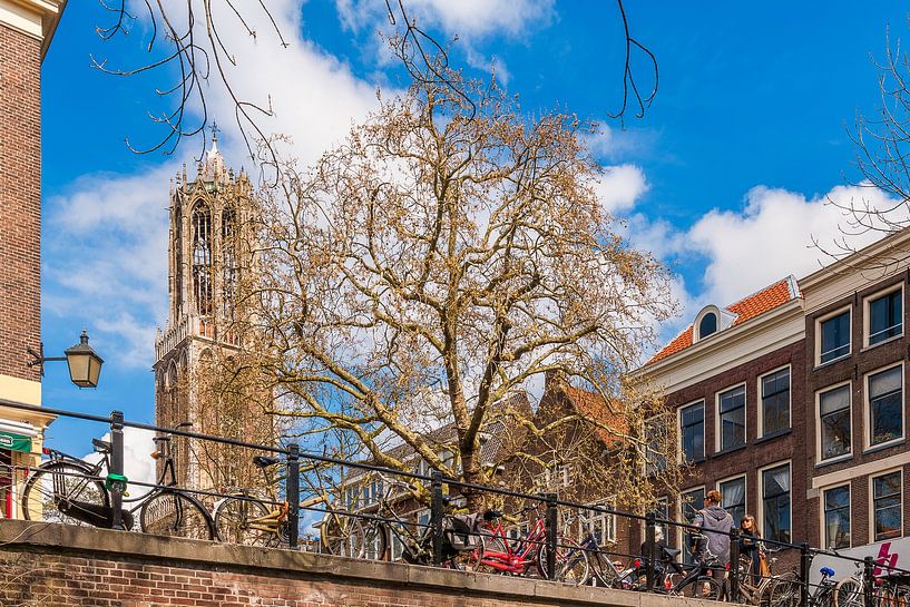 Oudegracht with view of the Dom tower, Utrecht by Martien Janssen
