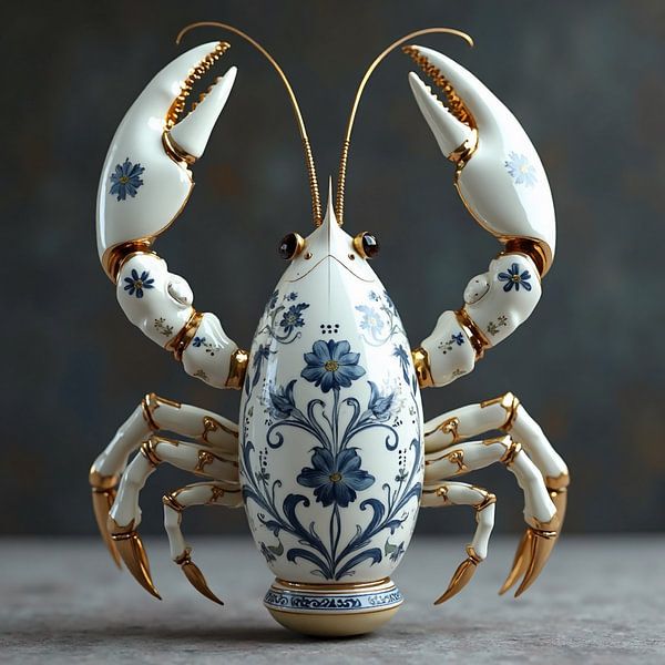 Delft Blue Lobster - Dutch Art in Maritime Beauty by Kleurenrijk