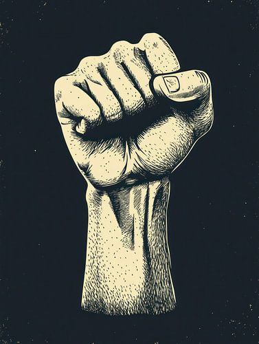 Vuist in lijntekening