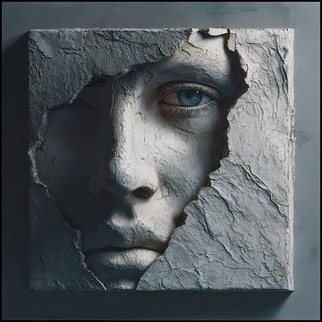 3D-Wanddekoration fiktives Gesicht oder Torso von Egon Zitter