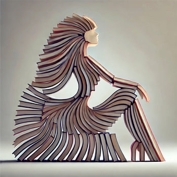 Silhouette de femme à partir de livres