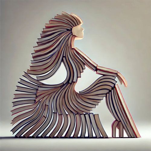 Vrouwensilhouet uit boeken