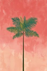 Eenzame palm - Minimalistische tropische sereniteit van Mosaic Dialogue