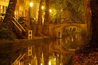 Nieuwegracht in Utrecht mit Magdalena-Brücke von Donker Utrecht Miniaturansicht