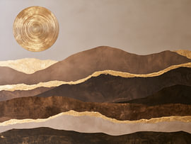 Golden sun abstract landscape by IamHomeStudio