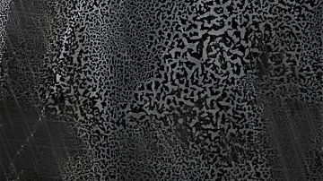 Modern surrealisme Abstractie met organische textuur in grijs van Mad Dog Art