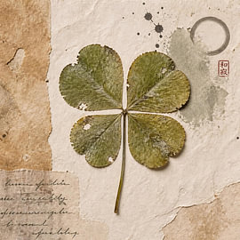 Wabi-Sabi Trèfle à quatre feuilles – Harmonie & Silence