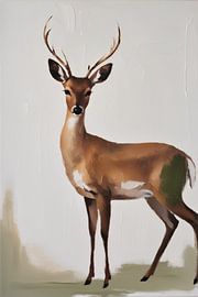 Minimalist deer in natural shades by Art & Soul Creations