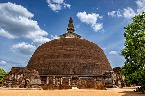 De tempelruïnes van Polonnaruwa in Sri Lanka