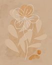 Minimalist flower and leaves in beige by Tanja Udelhofen thumbnail