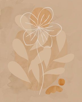 Fleur et feuilles minimalistes en beige sur Tanja Udelhofen