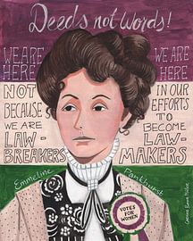 Portrait of a woman, Emmeline Pankhurst by Caroline Bonne Müller