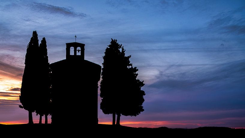 Sonnenuntergang an der Cappella Della Madonna Vitaleta von Teun Ruijters