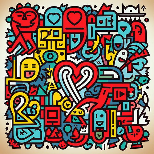 Colorful Abstract Doodle Art