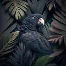 Portrait of a Black Parrot by Floral Abstractions thumbnail