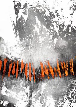 Oranje grijs abstract van Ela Szczepaniak
