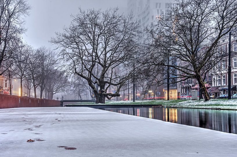 Winter am Kai in Rotterdam von Frans Blok