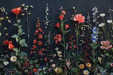 bloemkunst aan de muur van Egon Zitter