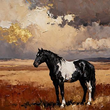 The Beauty of Horses – Black, White, and Wind von Johannas Art Creations
